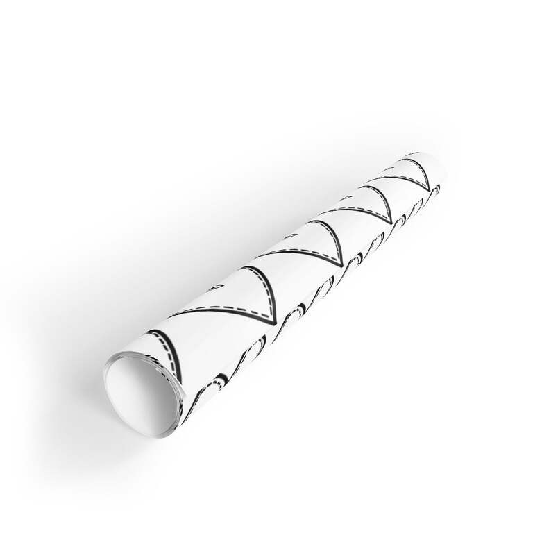 Heart Doodle Gift Wrapping Paper Rolls 1pc Wrapping Paper Etsy