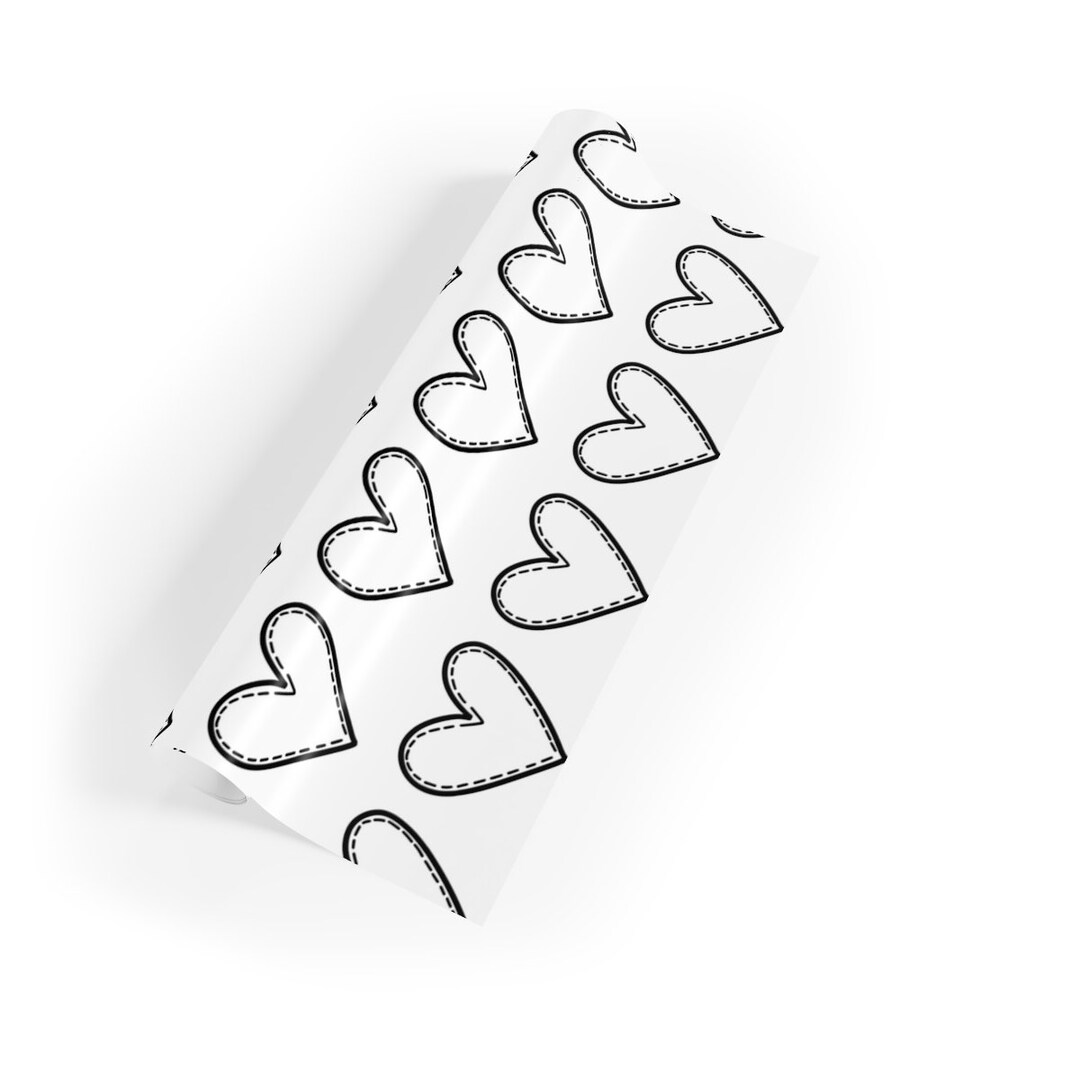 Heart Doodle Gift Wrapping Paper Rolls 1pc Wrapping Paper Etsy