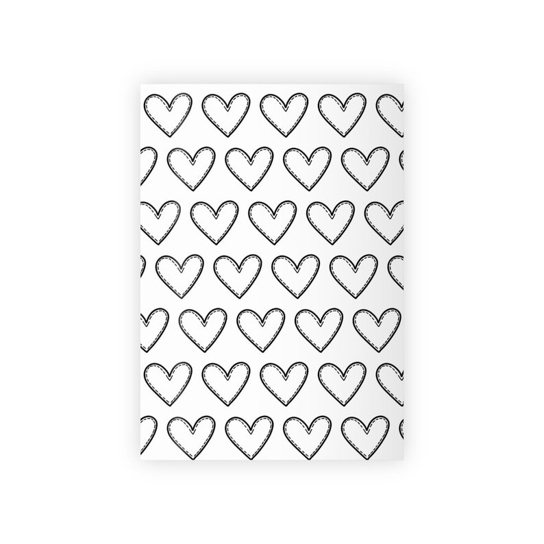 Heart Doodle Gift Wrapping Paper Rolls 1pc Wrapping Paper Etsy