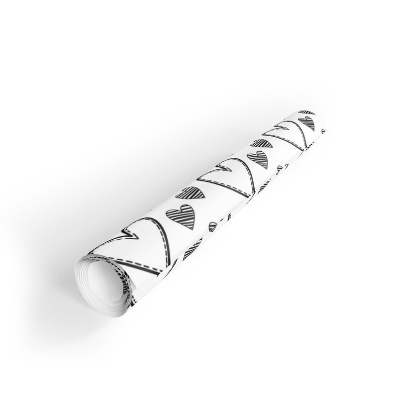 Heart Doodle Gift Wrapping Paper Rolls, 1pc, Wrapping Paper Christmas