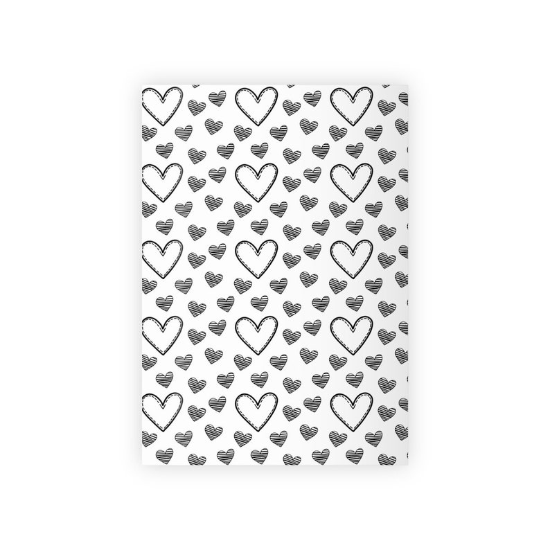 Heart Doodle Gift Wrapping Paper Rolls, 1pc, Wrapping Paper Christmas