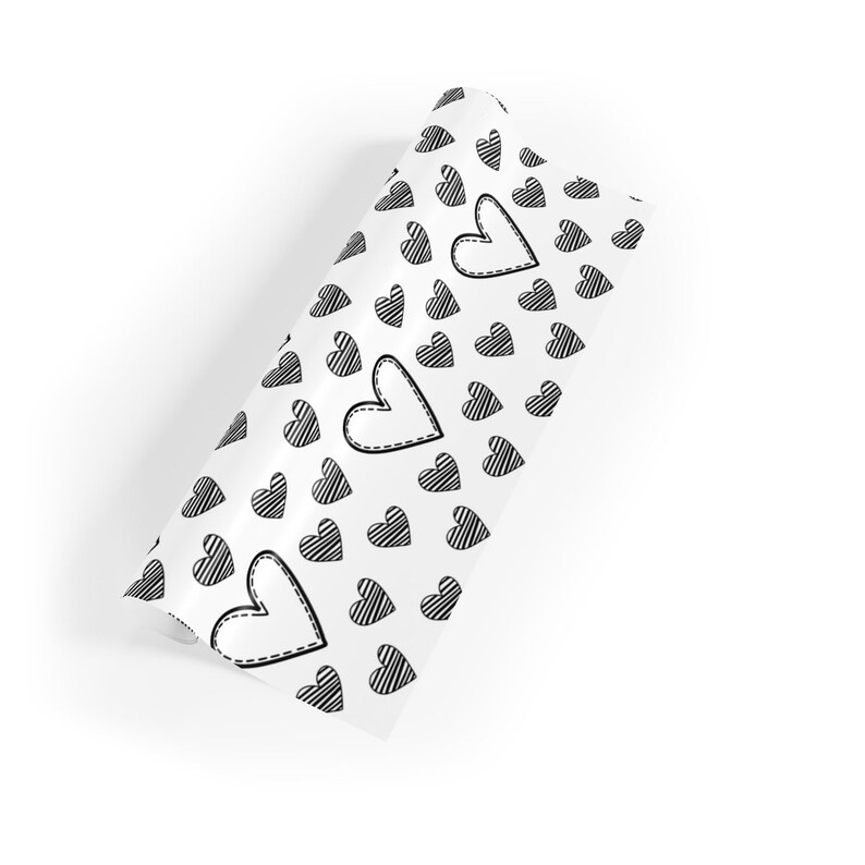 Heart Doodle Gift Wrapping Paper Rolls, 1pc, Wrapping Paper Christmas