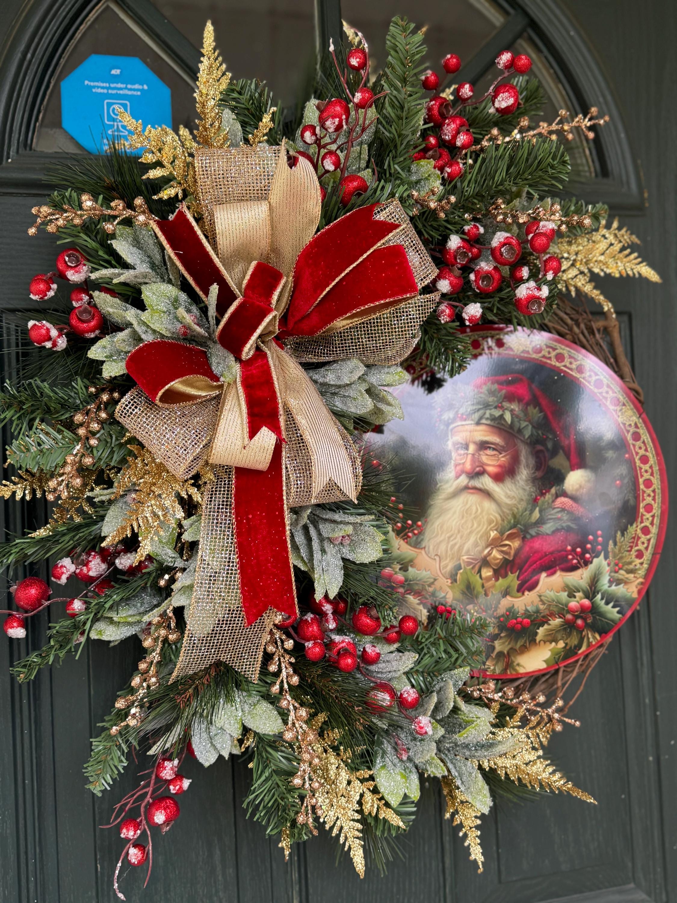 Vintage Santa Claus Grapevine Wreath: Christmas Door Decor - Etsy