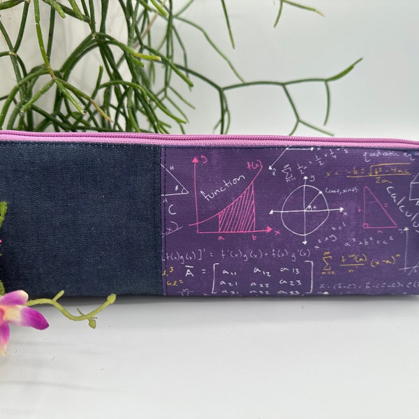 Math Pencil Case / Pencil Pouch / Zipper Pouch / Make up Pouch / Teacher gift