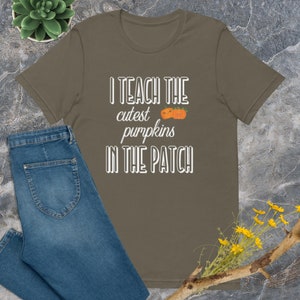 Lustiges Lehrer Shirt, I Teach the Cutest Pumpkins in the Patch, Geschenk für Lehrer, Herbst Tshirt