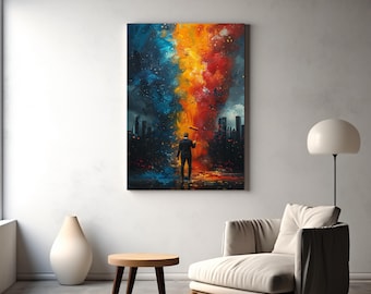 Urban Graffiti Art Print • Neon Color Cityscape