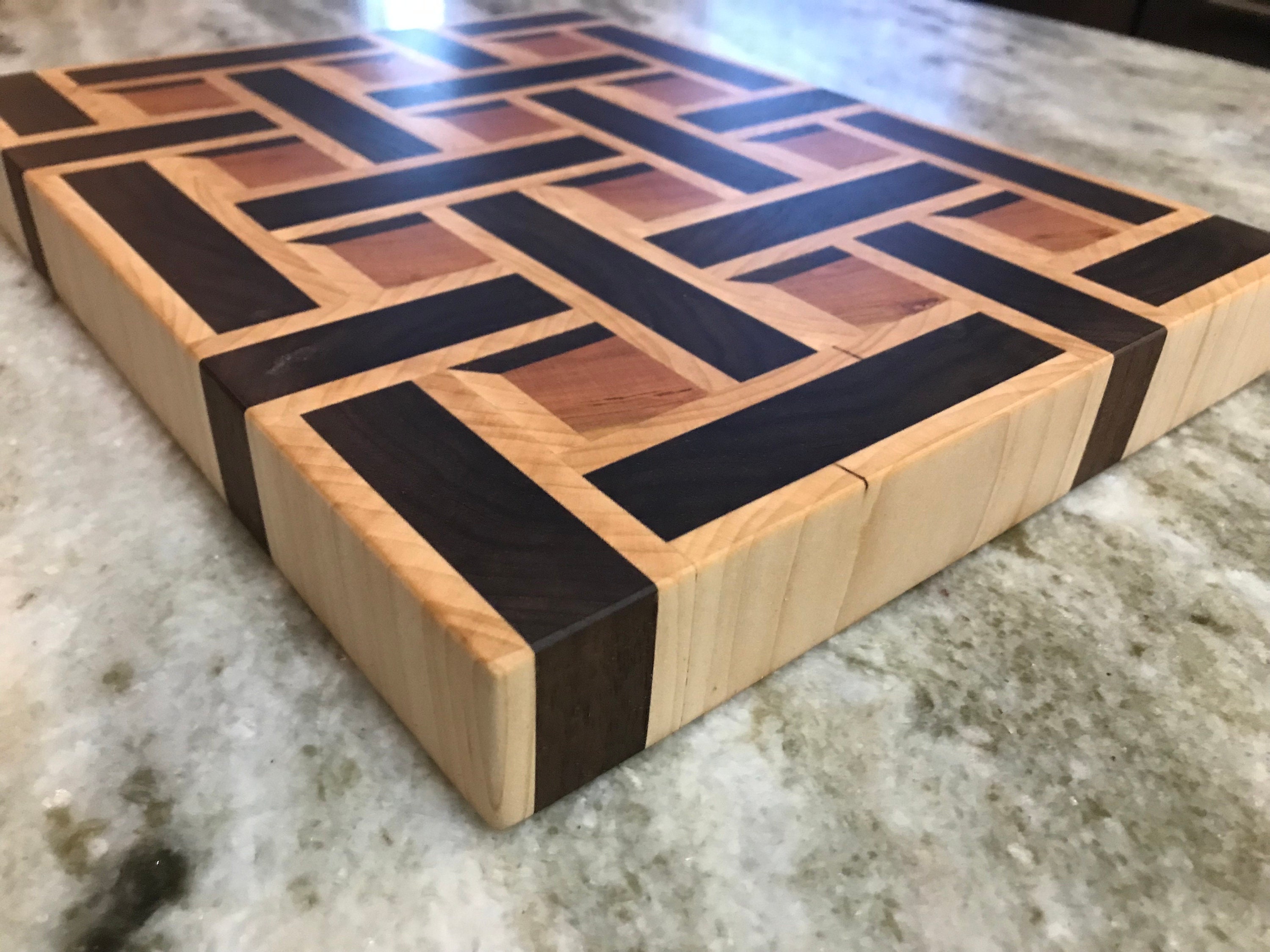 Walnut 3D Basket Weave End Grain Cutting Board Etsy