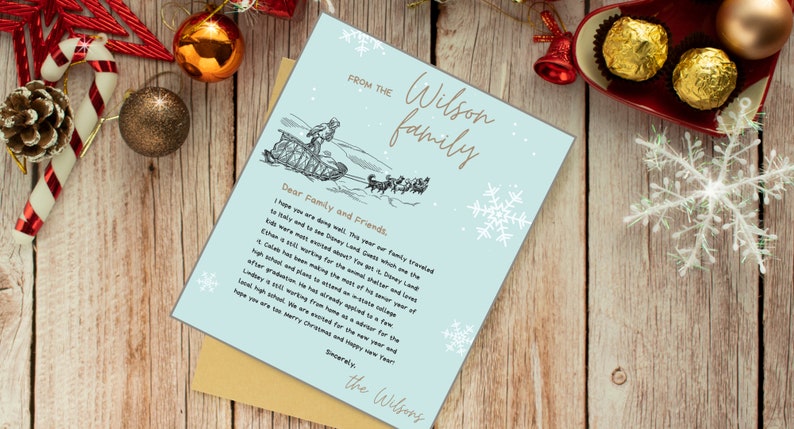 Christmas Letter Digital Download Editable Christmas Etsy Canada