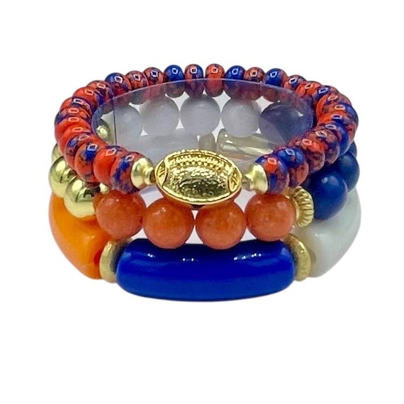 University of Florida Gators, Blue, White & orange-colored women's bracelets, University, College team spirit