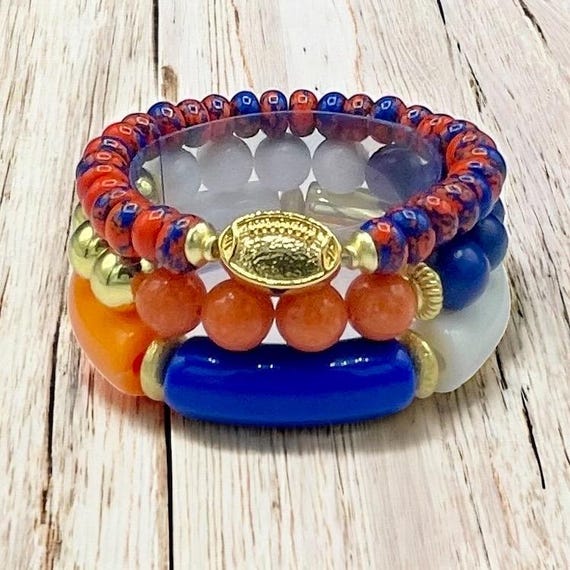University of Florida Gators, Blue, White & orange-colored women's bracelets, University, College team spirit