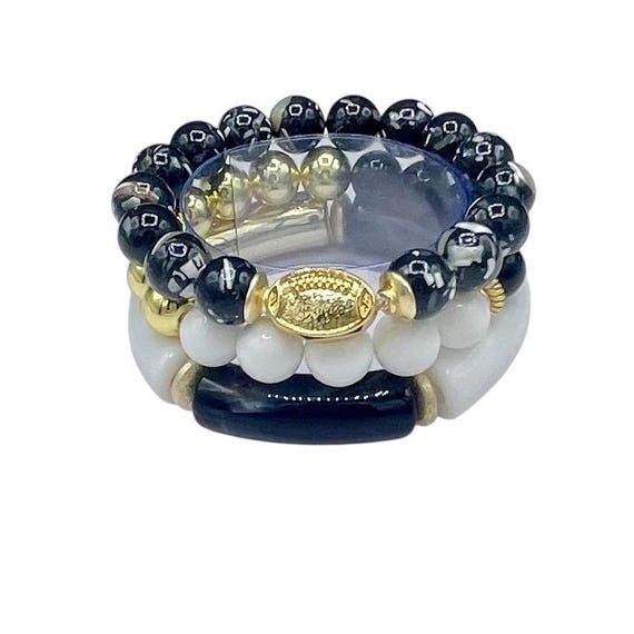 Black and Gold Woman’s College Game Day Bracelet Set| University of Central Florida| Wake Forest| Georgia Tech| School team bracelets.