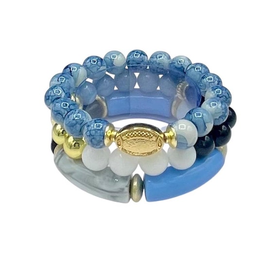 Carolina Blue, Black & White, Women’s Bracelet, College, University team bracelets