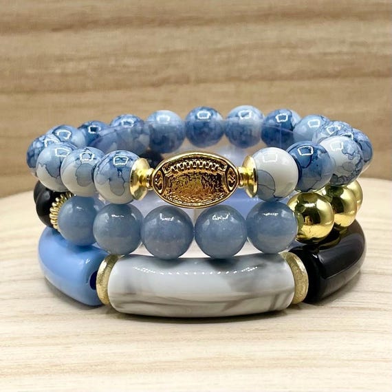 Carolina Blue, Black & White, Women’s Bracelet, College, University team bracelets