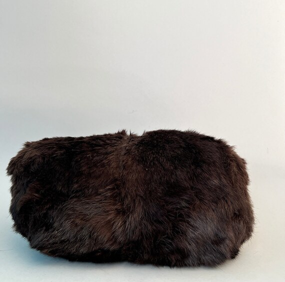 Vintage Real Brown Fur Hand Muffs with zipped pou… - image 4