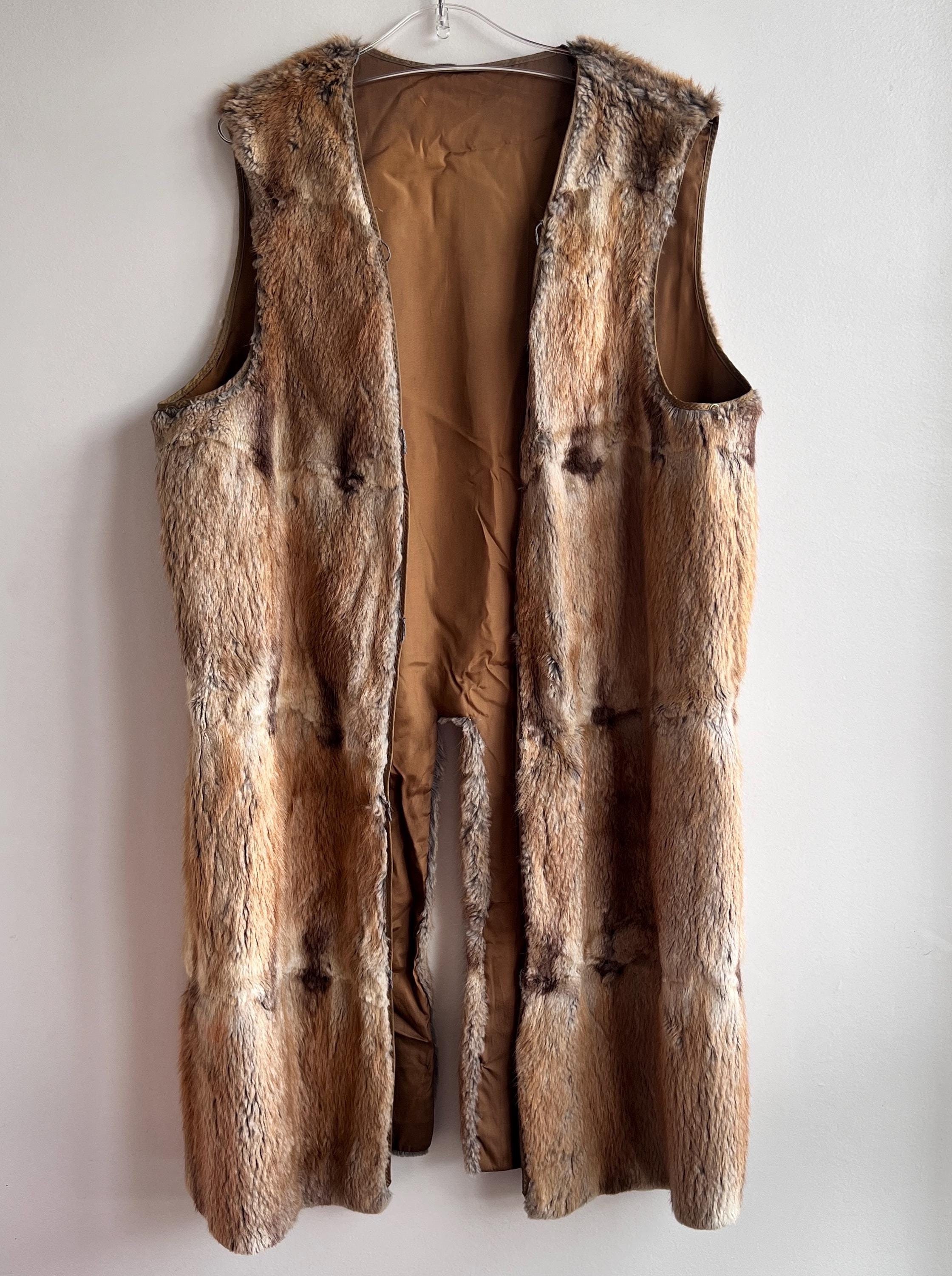 Fur jacket without sleeves sale