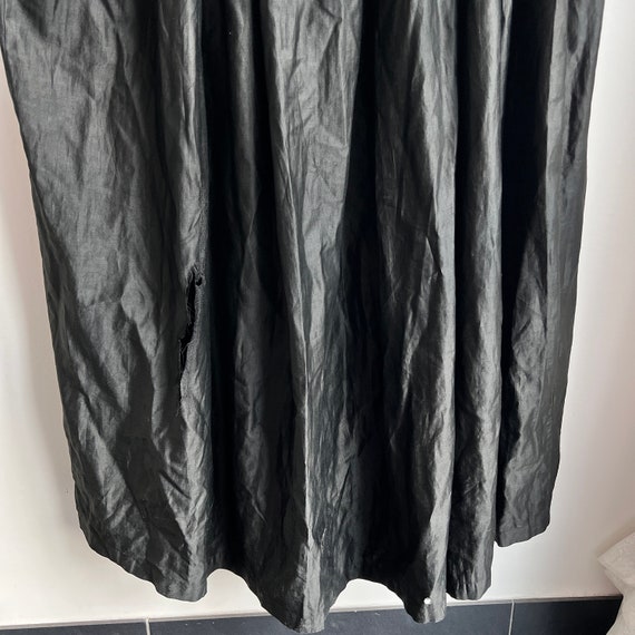 Antique Victorian black silk long cape with pleat… - image 4