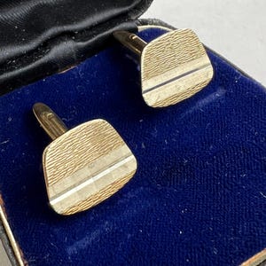 Boutons De Manchette Et Fermoir Cravate Vintage Argent & Bleu Voilier - Années 40-60