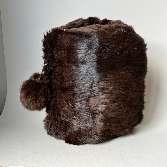 Vintage Real Brown Fur Hand Muffs with zipped pou… - image 8