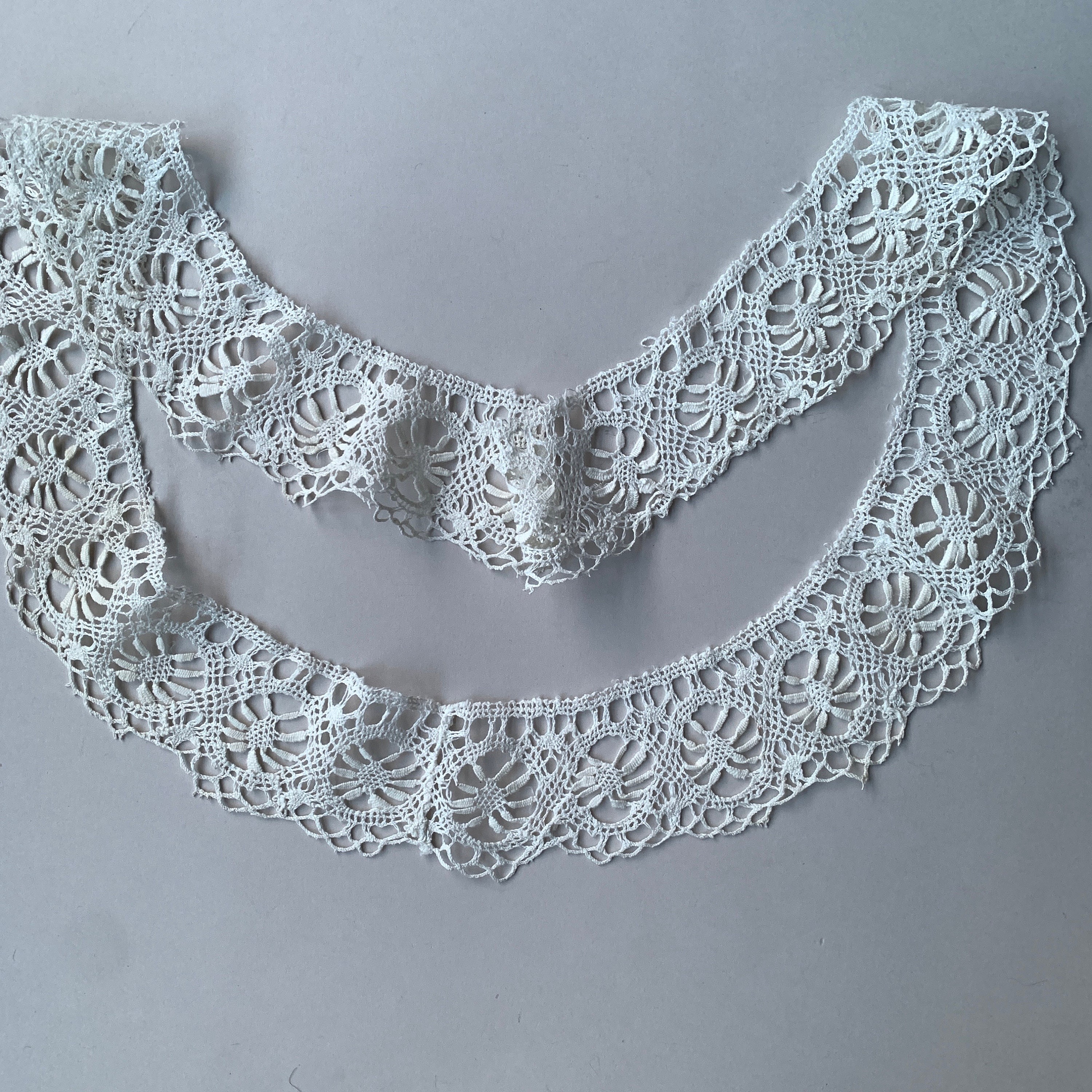 1920s 1930s Antique Crochet Lace Edge Trim and Collar, Art Deco Flapper ...