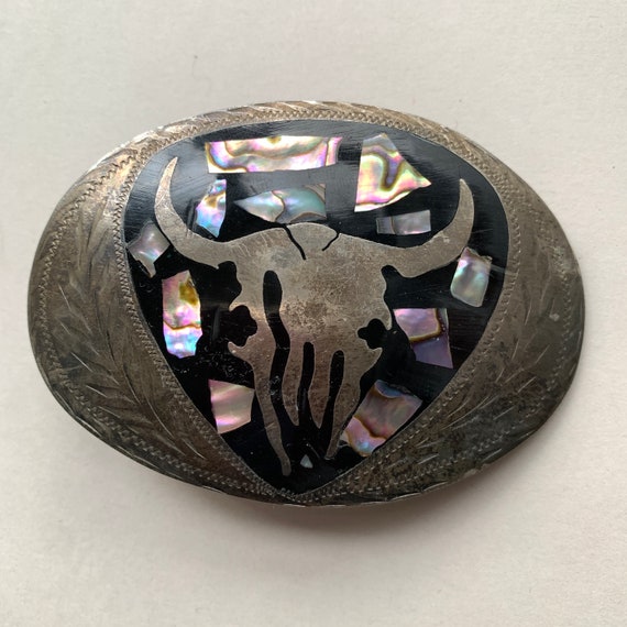 Vintage Alpaca Mexico Silver Belt Buckle s-l400.jpg main image 4