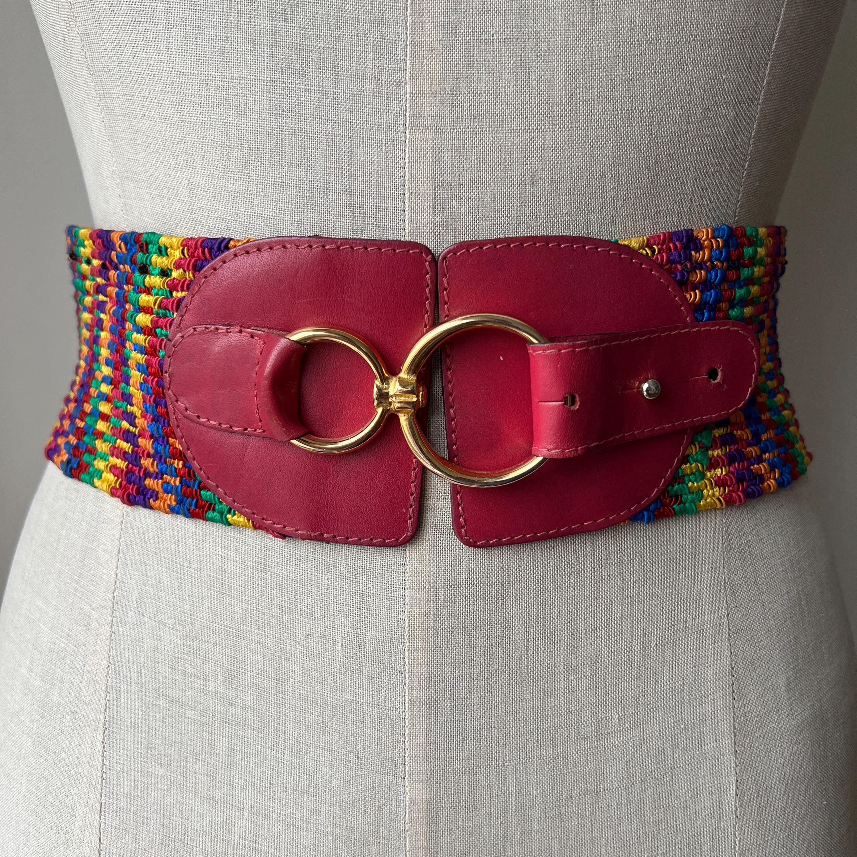 Ceinture Cuir Marron NANNI Avec Boucle Strass - Taille M - Femme - Occasion