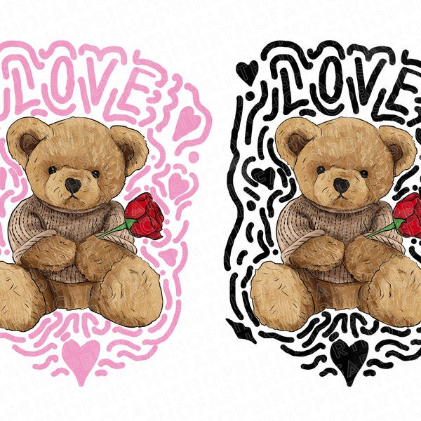 Love Png, Bear Png, Valentine's Day Png, Valentine's Png, Valentines Day Png, Cute Valentine's Day,Sublimation Design Png,Digital Download