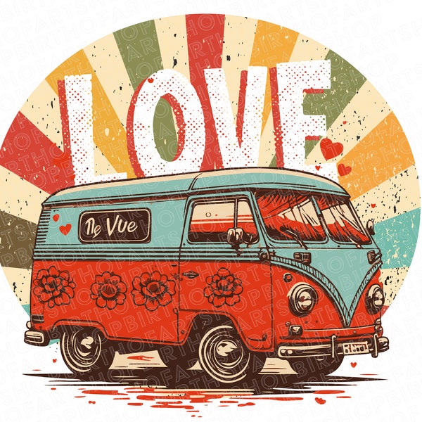 Love Png, Caravan Png,Valentine's Day Png, Retro Png, Valentine's Png, Retro Valentines Day Png, Instant Download, Sublimation Design Png