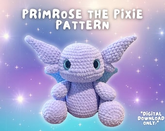 Primrose the Pixie Crochet Pattern, Cute Pixie Crochet Pattern for Amigurumi, PDF Digital Download, DIY Crochet Pixie