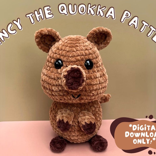 Quincy the Quokka Crochet Pattern, Crochet Pattern for Quokka Plushie, Cute Amigurumi Pattern, Digital PDF Download