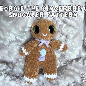 Georgie the Gingerbread Snuggler Pattern, Winter Snuggler, Christmas Amigurumi, Quick Market Make, Cute Gingerbread Man
