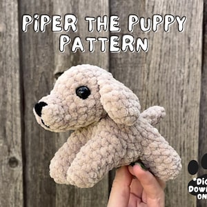 Piper the Puppy Pattern, Crochet Dog Pattern, PDF Digital Download for Amigurumi, Cute Puppy Dog Pattern