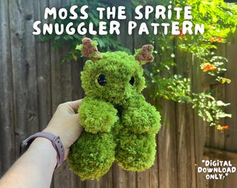 Moss the Sprite Snuggler Crochet Pattern, Moss Sprite Pattern, Moss Crochet Snuggler PDF Download