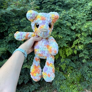 Crochet Bear Plushie, Handmade Large Teddy Bear, Pastel Bear Plush