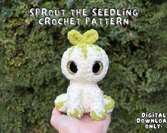 Sprout the Seedling Crochet Pattern, PDF Digital Download for Amigurumi, DIY Cute Kawaii Stuffed Animal, Crochet Monster, Mythical