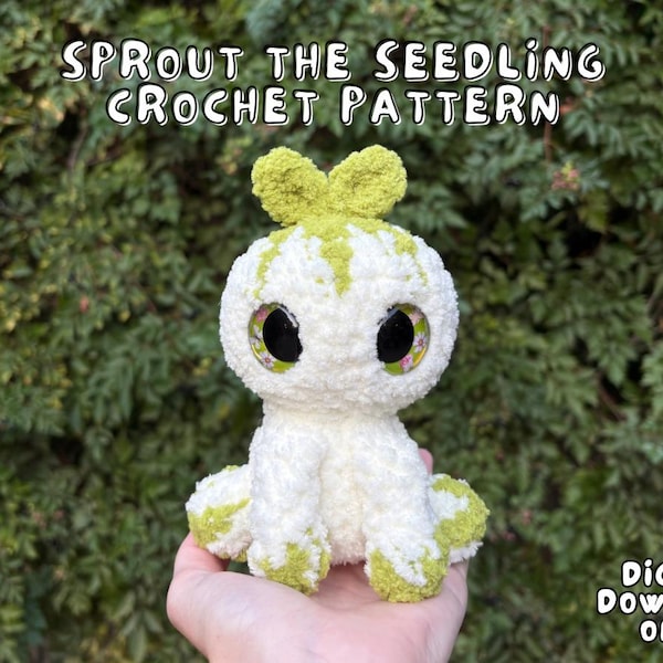 Sprout the Seedling Crochet Pattern, PDF Digital Download for Amigurumi, DIY Cute Kawaii Stuffed Animal, Crochet Monster, Mythical