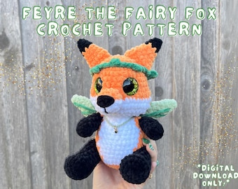 Feyre the Fairy Fox Häkelanleitung, PDF Digital Download für Amigurumi, Fuchs Häkelanleitung, Mythischer Fuchs häkeln, Einzigartige Häkelanleitung