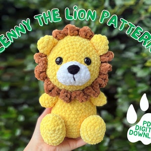 Lenny the Lion Crochet Pattern, PDF Digital Download for Amigurumi, DIY Cute Kawaii Stuffed Animal