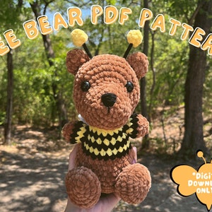 Bee Bear Crochet Pattern, Cute Teddy Bear Pattern, Teddy Bear Bee Digital PDF Download