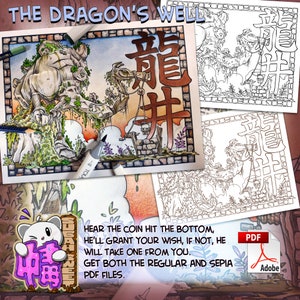 The Dragon&#39;s Well Coloring Page - Instant Download PDF files