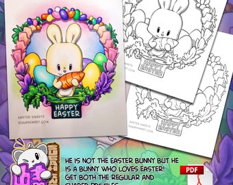 Easter Sweets Coloring Page - Instant PDF Download
