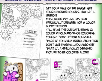 Sugah Share "Ups and Downs" Color Buddy - Instant PDF download