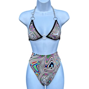 Trippy Rave Outfit Set: Psychedelic Festival Clothing