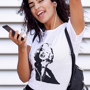 Hollywood Glamour T-Shirt Marilyn Monroe Retro Graphic Tee Classic Movie Star Fashion Top