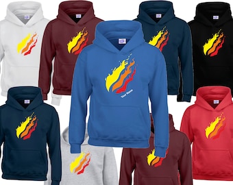 KIDS FLAME print Kids flame hoodies Youtuber Various sizes and colours available Can be personalised.