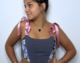 Patch-Work Up-cycled Corset