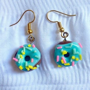 BLUE Doughnut Earrings / Doughnut dangle Earrings / Doughnut Stud Earrings / Donut Earrings / Donut dangle earrings / donut stud earrings