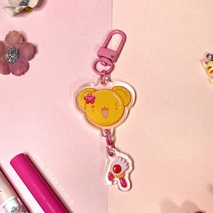 Lindo llavero Cardcaptor Sakura / Llavero Kero / Llavero acrílico Kawaii Anime / Llavero acrílico Kero-chan / Llavero captor de cartas anime