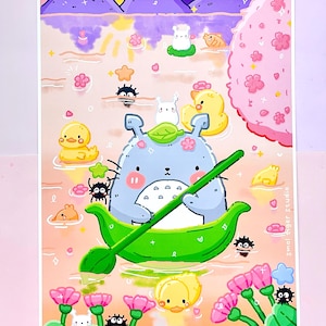 Cute Totoro Art print | Cute studio ghibli art decor | Soots art | Kawaii my neighbor Totoro art | Kawaii anime art | Anime wall decoration