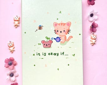 Cute Cat Notebook | Cat Bullet Journal | Dotted Journal | Dotted Notebook | Cute Planner | Kawaii Note Planner | Mental Health Planner