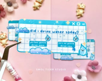 Słodka naklejka Stay Hydrated | Naklejka na zdrowie psychiczne | naklejka na butelkę z wodą naklejka na laptopa | Naklejka mem | Słodka naklejka na napój